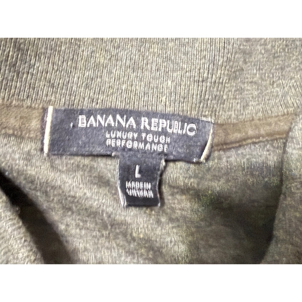 Banana Republic Luxury Touch Performance Polo Shirt Men L Olive Green Cotton A9 - Picture 5 of 6